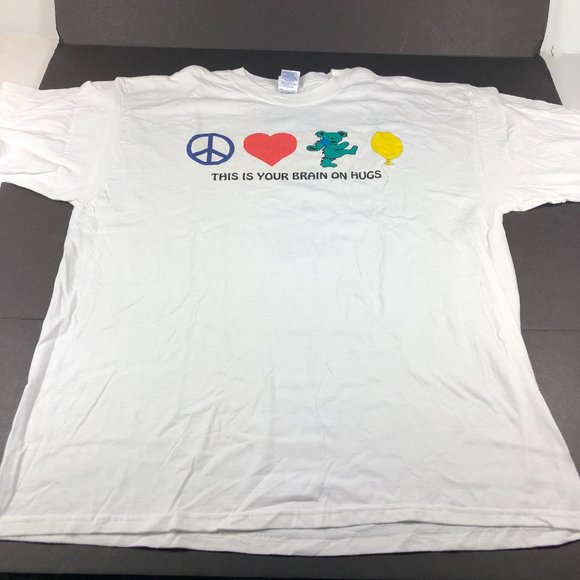 The Grateful Dead Shirt Men's Extra Extra Large White This Is Your Brain On Hugs - Picture 1 of 11